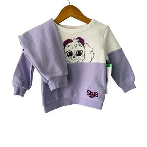 Nickelodeon Purple and White Skye Sweatshirt & Pants Matching Set